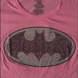 Pink Batman logo short sleeve t-shirt XL